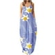 thumbnail image 1 of Vestido largo de playa ajustado con estampado Floral a rayas sin mangas con cuello en V y cintura media a la moda para mujer Pompotops ghjkhdj8388, 1 of 5