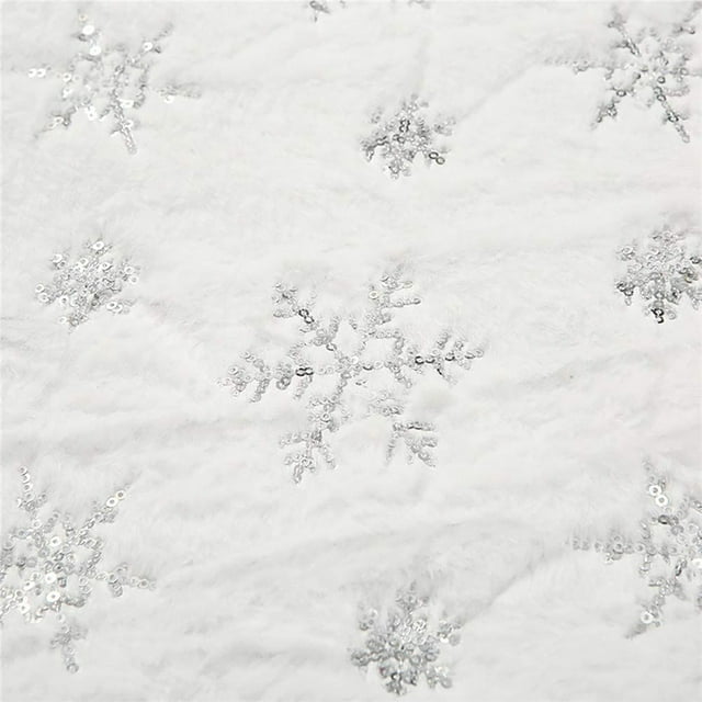 Hbdhejl Drapeau de Table Blanc en Peluche Drapeau de Table Salle à Manger Famille Nappe Décorative Flocon de Neige Blanc Drapeau de Table Décoratif