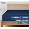 thumbnail image 6 of Royale Linens 100% Organic Cotton Fitted Sheet - Percale Weave - Super Soft Deep Pocket Bottom Sheets - Navy Elastic Sheet Twin Size - Twin Fitted Sheets Only - (39"x75"+15", Navy), 6 of 9