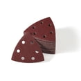 thumbnail image 1 of 50 Pcs Triangle Sanding Pads 60 Grit 3-1/2 Inches Hook and Loop Triangle Sandpaper 6 Holes Oscillating Multitool Sanding Pads Detail Sander Sandpaper for Wood Metal Stone Polishing, 1 of 7