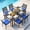 Black-7 Piece, variant on Vitarpatio 5 Piece Outdoor Patio Dining Set, Metal Furniture Set with Square Dining Table and 6 Stackable Chairs, All-Weather Patio Table and Chairs Set for 4, Hollow Back Armchairs W/ Cushions