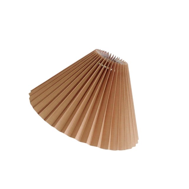 facefd Pleated Lampshade Cloth Table Ceiling Light Shade Korean Style Cute cloth Bedroom Fabric Brown