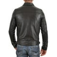 thumbnail image 3 of Men Leather Jacket Slim Fit Biker Motorcycle Genuine Black Lambskin Jacket A896, 3 of 4