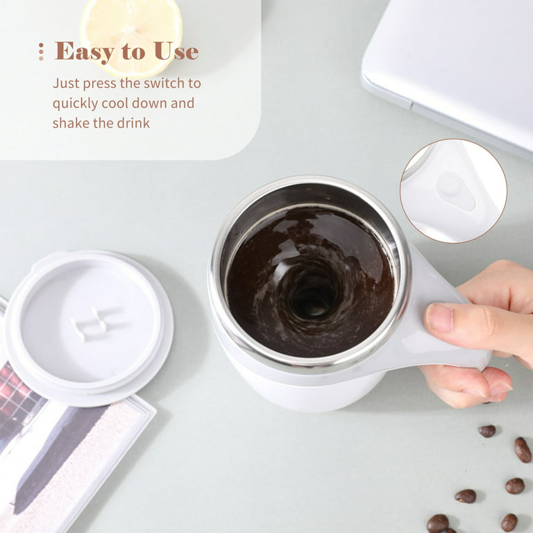 XHJBaby Self Stirring Coffee Mug,Rechargeable Automatic Magnetic  Mixing Stainless Steel Cup with Lid for Coffee Tea Hot Chocolate Milk Cocoa  380ml/13oz Brown Electric Mixer Mug Best Gift: Glassware & Drinkware