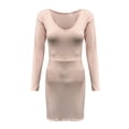 thumbnail image 6 of ZHOGXU Womens Casual Dress Long Sleeve V Neck Solid Color Knitted Fashion Comfortable Slim Fit Dresses For Casual Daily Wear,Pink,Xl, 6 of 6
