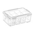 thumbnail image 3 of Caja de almacenamiento para tarjetas coleccionables, transparente, con tapa a prueba de polvo y divisores, estuche portátil y resistente para guardar, 3 of 8