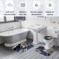 thumbnail image 5 of Blue Marble Bath Mat 3 Piece Bathroom Rug Set, Grey Gold Texture Vintage Farmhouse Art Non Slip Bath Rug Contour Mat and Toilet Lid Cover, Absorbent Shower Mats Soft Bath Rugs and Mats Sets, 5 of 8