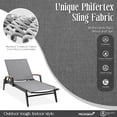 thumbnail image 4 of Patio Aluminum 3 PCS Chaise Lounge Set, Phifertex Sling Fabric Lounge Chair and Round Side Table, 4 of 8