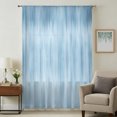 thumbnail image 3 of Light Blue Sheer Curtains 45 Inch Length, Light Filtering Voile Curtain Panel, Modern Abstract Art Ombre Striped Rod Pocket Drapes Window Treatments for Living Room Bedroom 52"x45", 3 of 9