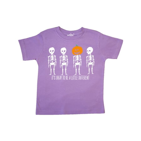 

Inktastic It s Okay to be a Little Different Skeletons and Pumpkin Gift Toddler Boy or Toddler Girl T-Shirt