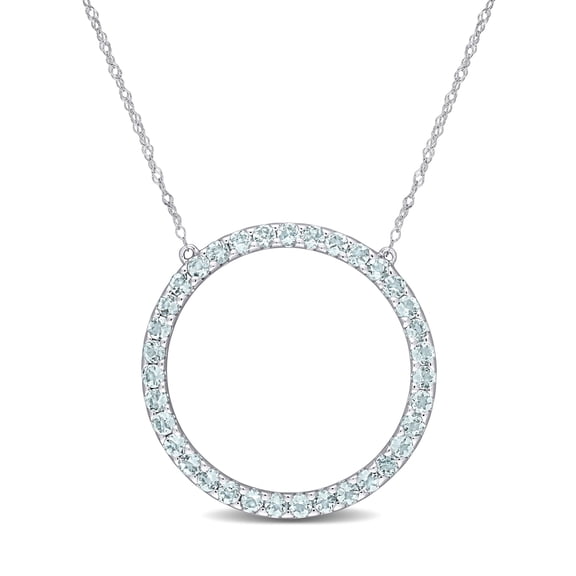 Everly Women's Aquamarine 10k White Gold Necklace