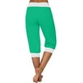 thumbnail image 5 of gbyLJF Womens Summer Capris Casual Elastic Waist Drawstring Yoga Jogger Lightweight Running Cropped Sweatpants A01_Green M, 5 of 6