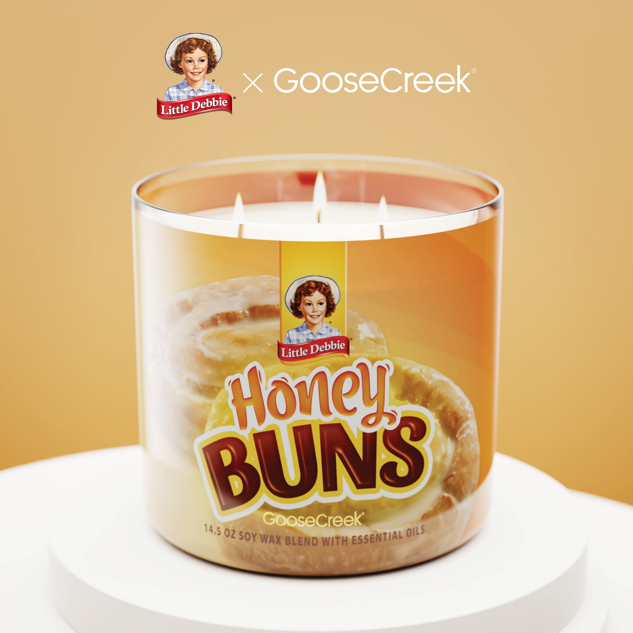 (2 pack) Goose Creek 3-Wick Little Debbie Honey Buns Scented Jar Candle, 14.5oz.