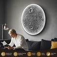 thumbnail image 2 of 48" Ultra-Realistic Resin Moon Wall Light - Plug-In Dimmable LED Sconce with Remote, 45W Main & 20W Night Light, Authentic Meteorite Crater Texture, 1.75" Thick - Ideal for Home & Commercial Decor, 2 of 8