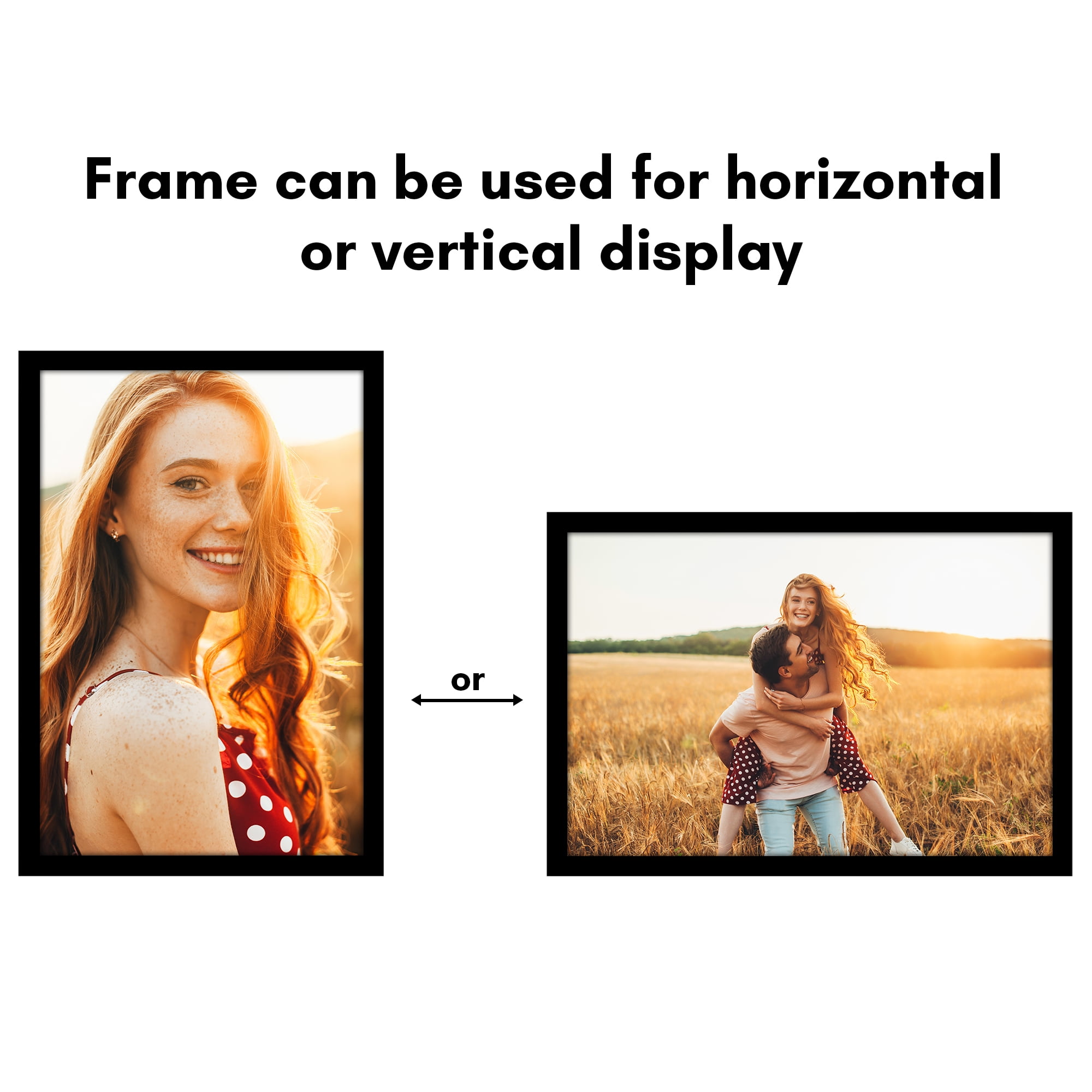 Americanflat 16x24 Poster Frame with Polished Plexiglass Wide Photo Frames Made Vertical Horizontal - Black