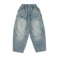 thumbnail image 3 of XIYON Cargo Pants For Boys Straight Fit Denim Jeans For Kids Comfortable Casual Trousers Durable Outdoor Playwear For Toddlers And Youth 4-5 Years, 3 of 9