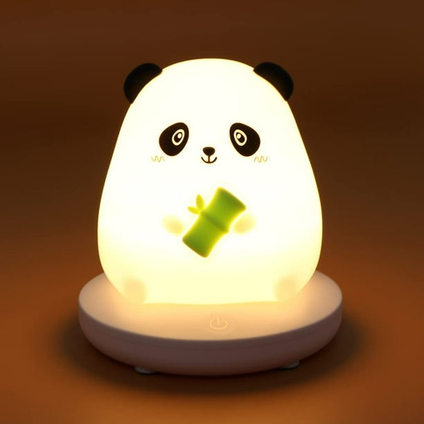 Veilleuse LED pour Enfants, Veilleuse Panda Mignonne Veilleuse en Silicone  Souple avec Capteur Tactile, Lampe Protable Led Animal en Silicone pour  Enfants Rechargeable par USB 
