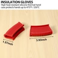 thumbnail image 5 of 4 Pack Poignées en Silicone pour Poêle en Fonte Poignée de Casserole Manchon Résistant à la Chaleur -Rouge, 5 of 5