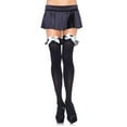 Black and White Stockings with Ruffle and Bow 6262LEG_BW Black/White