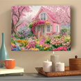 thumbnail image 5 of A Wooden Frame Painting A Beautiful Cottage Garden Filled with Blooming Roses Suitable As Decorative Art in Living Rooms, Bedrooms And Bathrooms., 5 of 9