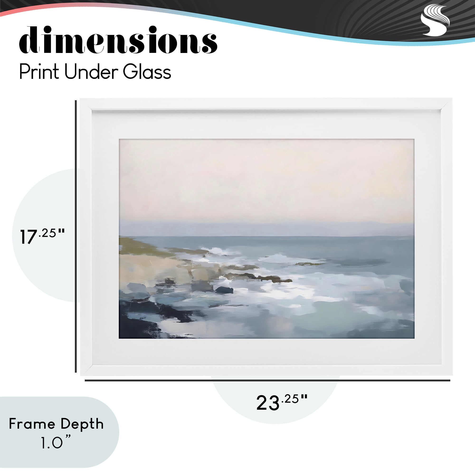 Stupell Industries Serene Coastal Ocean Scene White Framed Print Under Glass, design by Creative Studio