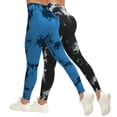 thumbnail image 2 of felwors Scrunch Lift Leggings for Women Tie High Waist Seamless Workout Yoga Pants Ruched Booty Compression Tights (Blue, S), 2 of 9