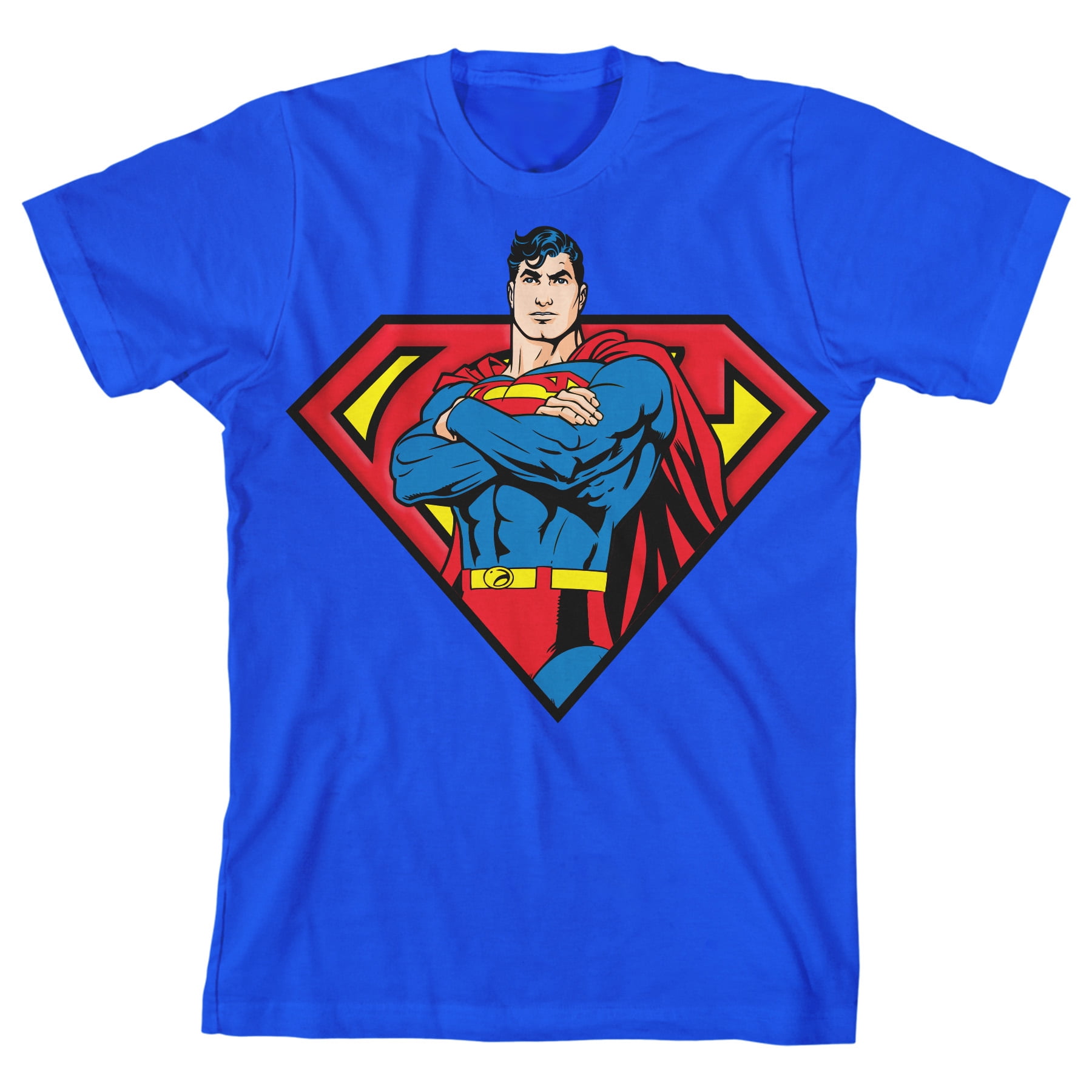 Superman Arms Crossed Pose Inside Logo Boy’s Royal Blue T-shirt-Small ...