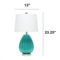 thumbnail image 2 of Southwestern Table Lamp - Pleated Teal Glass Shade - Living Room Bedroom Decor, 2 of 5