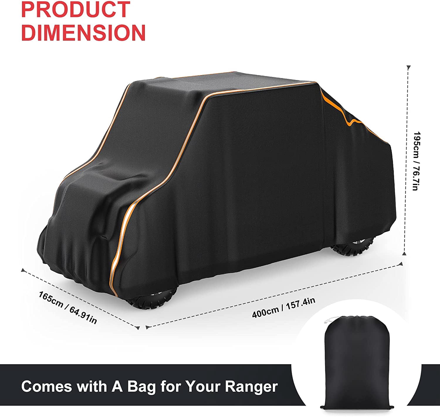 UTV Vehicle Storage Cover 4 Seat 420D Waterproof for Polaris Ranger Crew General 4 1000 RZR XP 4