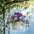 thumbnail image 5 of Artificial Fake Flowers Plants for Outdoor Decoration, 1PCS Faux Petunias Silk Flower UV Resistant No Fade for Home Outside Garden Balcony Yard Porch Realistic Indoor Decor,White,25.5x15.7", 5 of 9