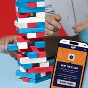 Hasbro Jenga Stacks and Stripes Party Game, Red, White, and Blue Wood Blocks, Boys & Girls, Fun Summer Activities for Child, Adults & Families, Ages 6+