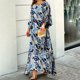 thumbnail image 2 of Tallas grandes Moda Mujer Casual Impreso Manga larga Cuello redondo Tops Conjuntos de vestido largo Wmkox8yi bvn2780, 2 of 5