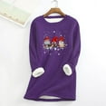 thumbnail image 1 of Tenues d'Hiver pour Femmes Mode de Noël Imprimé Manches Régulières Hiver Ample Vacances Décontracté Manches Col Rond Chemise Hauts Mignons Tenues d'Hiver en Liquidation, 1 of 4