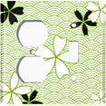thumbnail image 4 of Metal Light Switch Plate Cover Japanese Flower Pattern Green Wallpaper FLW039, 4 of 13