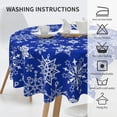thumbnail image 2 of Christmas Tablecloth, Christmas Snowflakes Table Cloth for Party Decoration, Round 60 Inch, Snowman Themed Tablecloths for Dinner Kitchen Party Picnic, 2 of 6