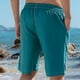 thumbnail image 4 of Pantalones Cortos de Cintura Elástica para Hombre con Bolsillos, Color Sólido, Cordón de Cintura Elástica Casual Y Bolsillos Pantalones Cortos para Hombres Verano Casual, 4 of 5