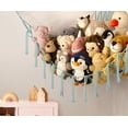 thumbnail image 5 of Stuffed Animal Hammock-Large Stuffed Animal Net For Toys Corner-Hanging Stuff Animal Toy Storage Organizer For Plush Plushie Display Light Blue Girl Room Bedroom Boho Nursery Decor Toy Storage, 5 of 12