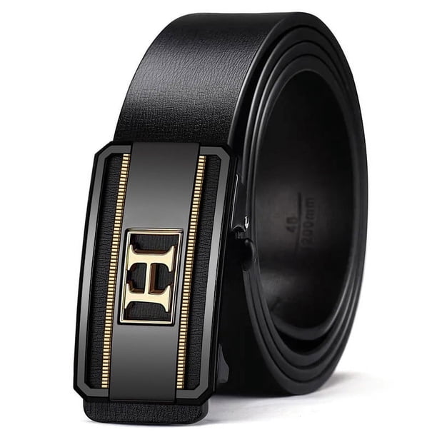 Cinturón de cuero ligero de lujo para hombres, cinturón de piel de vaca de doble capa con hebilla automática mejorada, adecuado para hombres de mediana edad y jóvenes, cinturón de pantalón completo