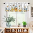 thumbnail image 5 of 3 Piece Kitchen Curtains and Valances Set White Daisy Cafe Curtains 36 Inch Length Spring Floral Elegant Farmhouse Botanical Bees Valance & Tier Curtain for Living Room Bedroom 54"x18"+27"x36"*2, 5 of 6