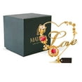 thumbnail image 4 of Matashi 24K Gold Plated Double Heart Ornament with Red Crystals – 1 Count, Tabletop Decoration, 4 of 4