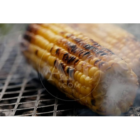 Roasted Sweet Corns on the Bbq Grill Print Wall Art By (Best Way To Roast Corn On The Grill)
