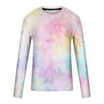 thumbnail image 4 of Awdenio Men's T-shirts Tie Dye Print Graphic T Shirt Long Sleeve Spring T-Shirt Novelty Casual Tee, 4 of 5