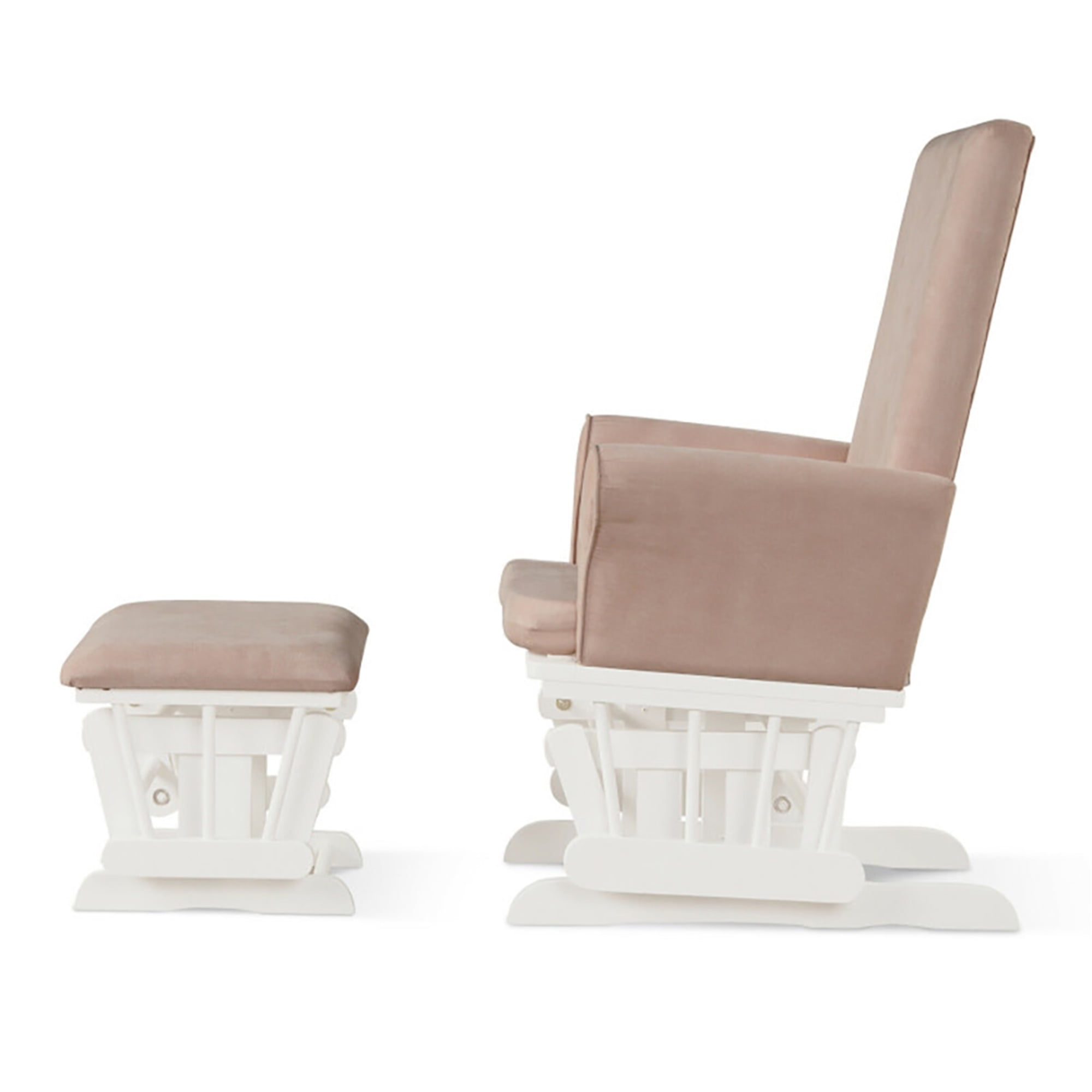 Kadyn Baby Nursery Relax Rocker Rocking Chair Glider and Ottoman Cushion Set-Pink
