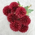 thumbnail image 5 of Artificial 7-Head Chrysanthemum Flower Bouquet for Wedding, Event & Banquet Decor | Realistic Silk Flowers, Elegant Table Centerpieces & Background Decorations, 5 of 5