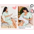 thumbnail image 4 of Ekouaer Nightgowns for Women Button Down Sleep Shirts Short Sleeve Night Shirts V Neck Sleepwear Boyfriend Pajama Dress, 4 of 6