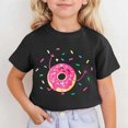 thumbnail image 2 of LUOGENLI T-Shirt pour Filles Enfants Mignon Imprimé à Manches Courtes Col Rond T-Shirt Maxi Hauts Ensemble Été Noir 3-4 Ans, 2 of 4