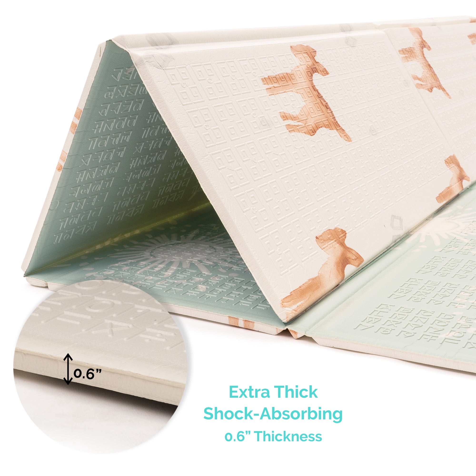JumpOff Jo Extra Large Foldable Kids Foam Play Mat, Padded Baby Floor Mat, 77 x 70 in - Oh Deer