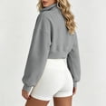 thumbnail image 3 of Gytharion Women's Plus Size Cropped Half-zip Sweatshirts Stand Collar Solid Color Soft Cozy Fashion Athleisure Pullover Tops Comfortable Basic Pullover Sweatshirts, 3 of 7