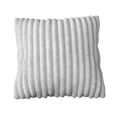 thumbnail image 3 of Home Design Laconia 18"x18" Square Velvet Pillow Covers, Set of 4, Soft Fluffy Striped Design for Sofa, Bedroom, or Living Room, White, 3 of 4