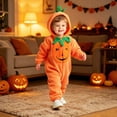 thumbnail image 2 of Gunia Baby Pumpkin Outfit Halloween Costume Fleece Pajamas Sleepers Halloween Costume Festive Dress Up Clothes Set,Size 0-24 Months, 2 of 3